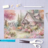 タイポグラフィ秋コテージフローラ水彩 薄葉紙 (クラフト)