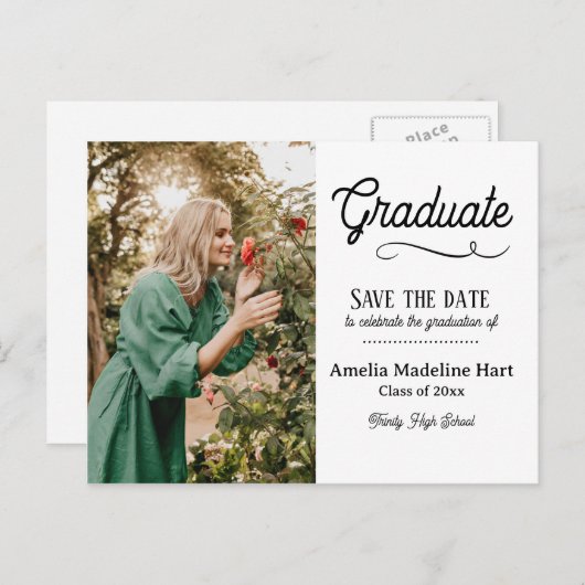 タイポグラフィ科モダン学 |写真の日付を保存 案内ポストカード (正面/裏面)