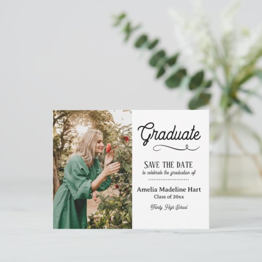 タイポグラフィ科モダン学 |写真の日付を保存 案内ポストカード (スタンド正面)