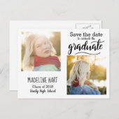 タイポグラフィ科 | 日付2枚の写真を保存 案内ポストカード (正面/裏面)