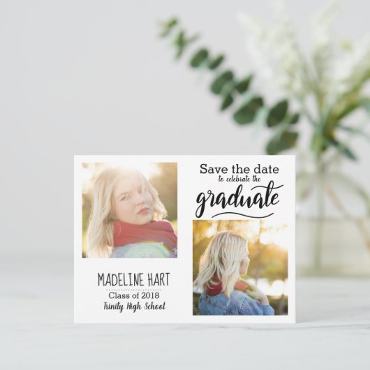 タイポグラフィ科 | 日付2枚の写真を保存 案内ポストカード (スタンド正面)