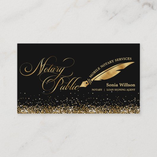 タイポグラフィ移動公証人公債署名業者 名刺 (正面)