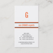 タイポグラフィ系モダンサンゴ 名刺 (正面)