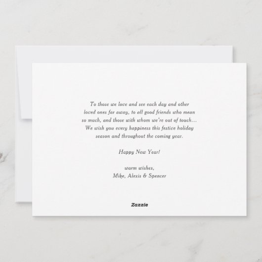 タイポグラフィ素朴シャルボードハッピーニューイヤー写真 シーズンカード (裏面)