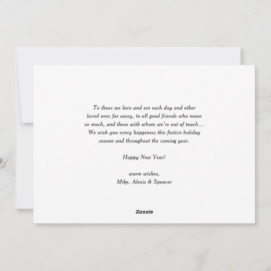 タイポグラフィ素朴ブルーハッピーニューイヤー写真 シーズンカード (裏面)