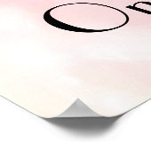 タイポグラフィ紫色の水彩象 ポスター (角)