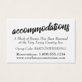 タイポグラフィ結婚の宿泊施設カードの挿入 (正面)