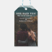 タイポグラフィ結婚の延期日を保存 ギフトタグ (正面)