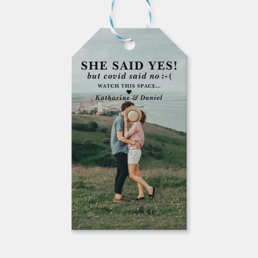 タイポグラフィ結婚の延期期間 ギフトタグ (正面)