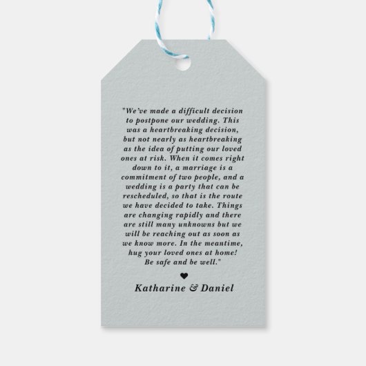 タイポグラフィ結婚の延期期間 ギフトタグ (裏面)