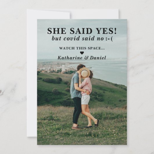 タイポグラフィ結婚の延期期間 セーブザデート (正面)