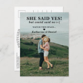 タイポグラフィ結婚の延期期間 案内ポストカード (正面/裏面)