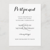 タイポグラフィ結婚の延期 ポストカード (正面)