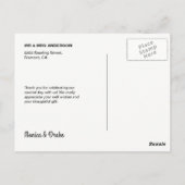 タイポグラフィ結婚オーバーレイのカップル写真ありがとう ポストカード (裏面)