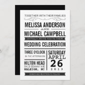 タイポグラフィ結婚式招待状 招待状 (正面/裏面)