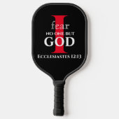 タイポグラフィ聖書の聖句●私は神の他の誰も恐れない● ピックルボールラケット (裏面)