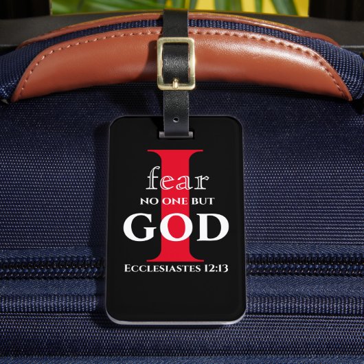 タイポグラフィ聖書の聖句●私は神の他の誰も恐れない● ラゲッジタグ (正面インサイチュ2)