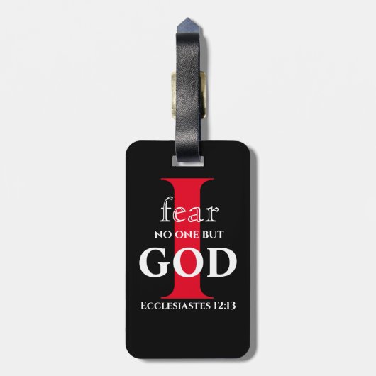 タイポグラフィ聖書の聖句●私は神の他の誰も恐れない● ラゲッジタグ (裏面縦)