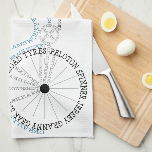 タイポグラフィ自転車サイクリングサイクリングティータオル キッチンタオル (四つ折り)