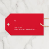 タイポグラフィ華美メリークリスマスレッド金ゴールド ギフトタグ (裏面 (横))