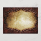 タイポグラフィ西部の田舎の結婚式の日付を保存 案内ポストカード (裏面)