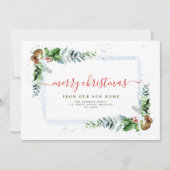 タイポグラフィ赤いクリスマス感動的な発表 シーズンカード (正面)