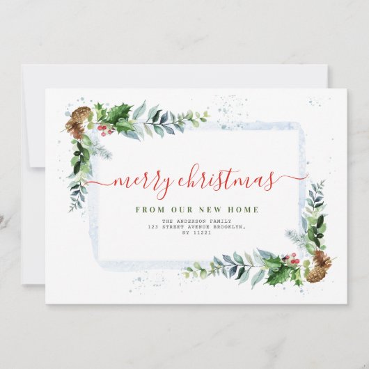 タイポグラフィ赤いクリスマス感動的な発表 シーズンカード (正面)