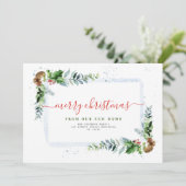 タイポグラフィ赤いクリスマス感動的な発表 シーズンカード (スタンド正面)