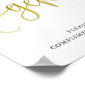 タイポグラフィ金ゴールドガントバスルーム標識 ポスター (角)