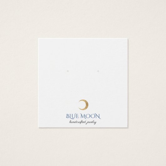 タイポグラフィ金ゴールドムーンイヤリングジュエリースクエア (正面)