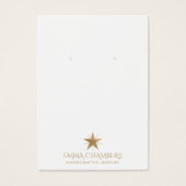 タイポグラフィ金ゴールドムーンイヤリングジュエリー表示カード (正面)