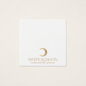 タイポグラフィ金ゴールドムーンイヤリングジュエリー表示カード (正面)