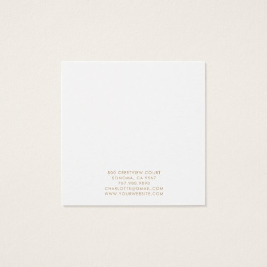 タイポグラフィ金ゴールドムーンイヤリングジュエリー表示カード (裏面)