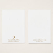タイポグラフィ金ゴールドムーンイヤリングジュエリー表示カード (正面&裏面)