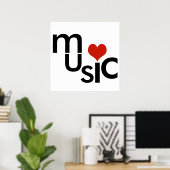 タイポグラフィ音楽デザイン ポスター (ホームオフィス)