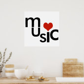 タイポグラフィ音楽デザイン ポスター (キッチン)