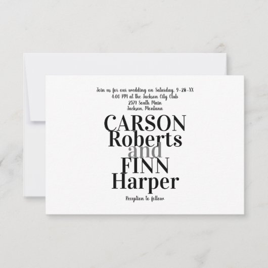 タイポグラフィ食べ結婚式招待状飲み物… 招待状 (正面)