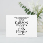 タイポグラフィ食べ結婚式招待状飲み物… 招待状 (スタンド正面)