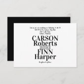 タイポグラフィ食べ結婚式招待状飲み物… 招待状 (正面/裏面)