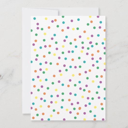 タイポグラフィ鮮やかは双子の赤ちゃんシャワーを持っている 招待状 (裏面)