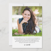 タイポグラフィ2フォトブラックと金ゴールド卒業 サンキューカード (裏面)