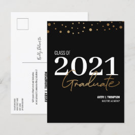 タイポグラフィ2021年卒業パーソナライズされた者 案内ポストカード