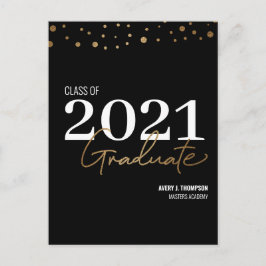 タイポグラフィ2021年卒業パーソナライズされた者 案内ポストカード