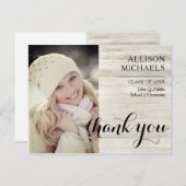 タイポグラフィ2024ウッドルック卒業ありがとう ポストカード (正面/裏面)