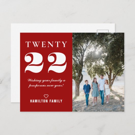 タイポグラフィ222年正月写真 ポストカード (正面/裏面)