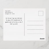 タイポグラフィ3フォト・セージ卒業パーティー 箔招待状ポストカード (裏面)