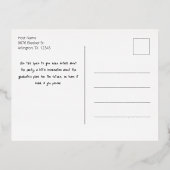 タイポグラフィ3写真海軍卒業党 箔招待状ポストカード (裏面)