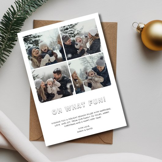 タイポグラフィ3Dああ何おもしろいクリスマスファミリーベビー シーズンカード