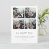 タイポグラフィ3Dああ何おもしろいクリスマスファミリーベビー シーズンカード (スタンド正面)