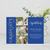 タイポグラフィ4 Photo Navyと金ゴールド卒業 案内状 (スタンド正面)